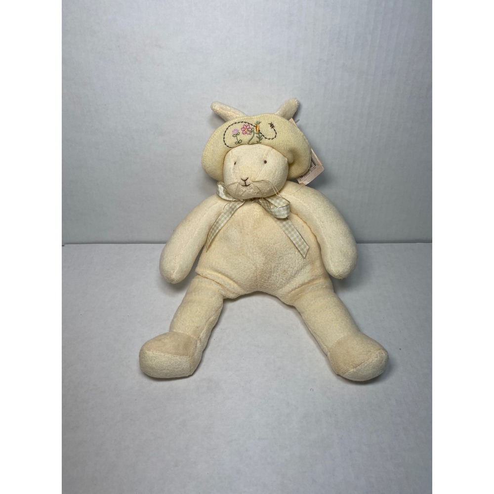 Hallmark Bunnies By The Bay Baylee Plush Rabbit Cream Floral Hat Easter 7 Inch